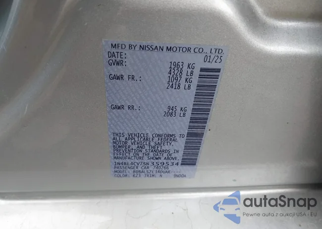 1N4BL4CV7SN359534: 43922099