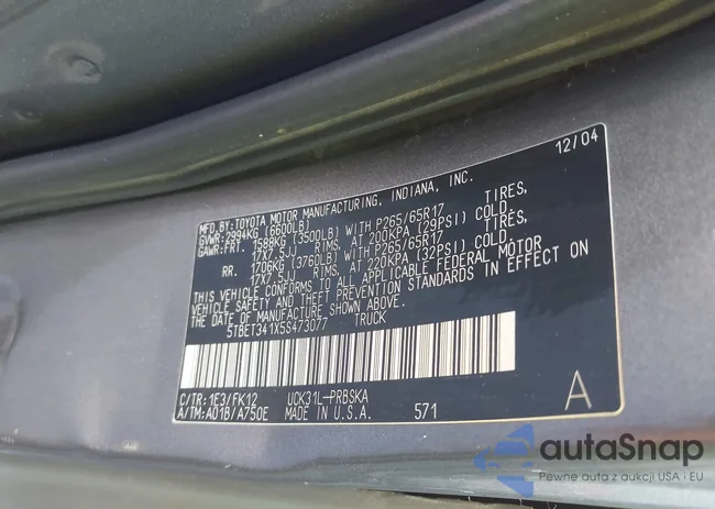 5TBET341X5S473077: 43922117