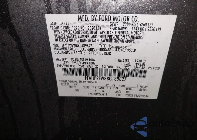 1FAHP2EW8BG189827: 43922183