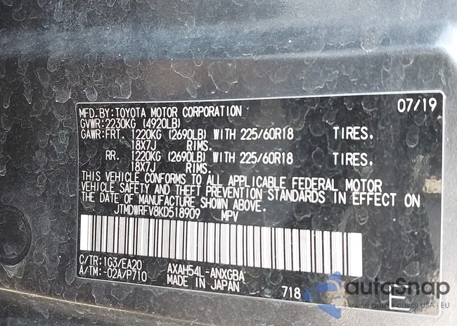 JTMDWRFV8KD518909: 43922190