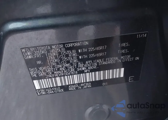 JTMZFREV9FD047818: 43922253