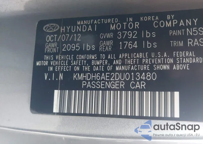 KMHDH6AE2DU013480: 43922298