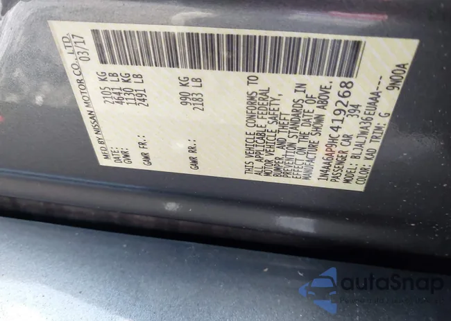 1N4AA6AP9HC419268: 43921503