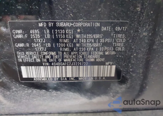 4S4BSAFC7J3226722: 43921634