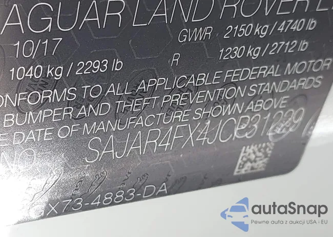 SAJAR4FX4JCP31229: 43921782