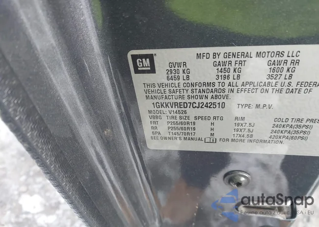 1GKKVRED7CJ242510: 43922860