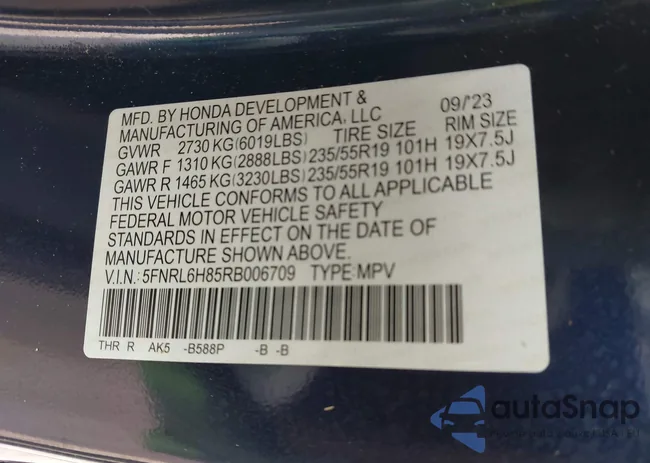 5FNRL6H85RB006709: 43922876