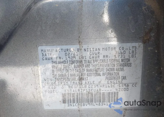 3N1CP5BV9ML483417: 43922912