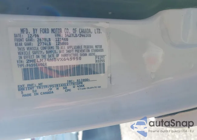 2MELM74W8VX645950: 43922989