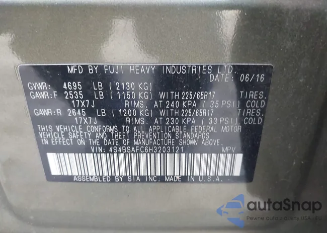 4S4BSAFC6H3203121: 43923115