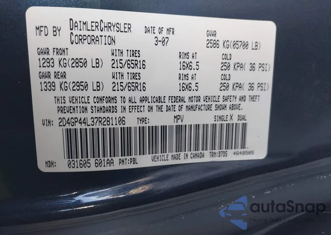 2D4GP44L37R281106: 43923267