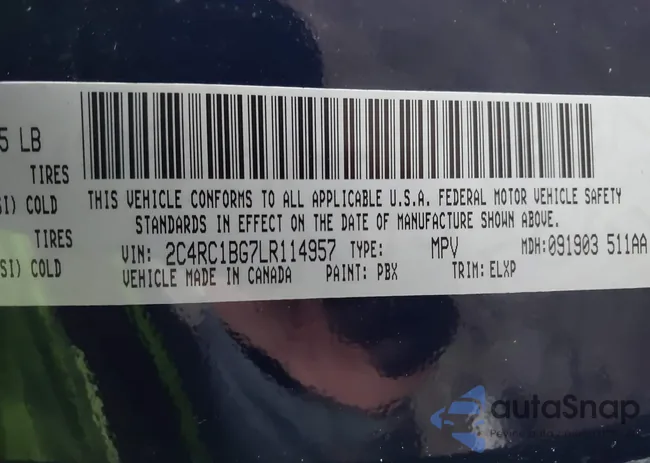 2C4RC1BG7LR114957: 43923284