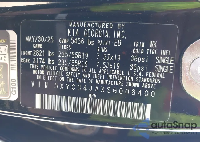 5XYC34JAXSG008400: 43922433