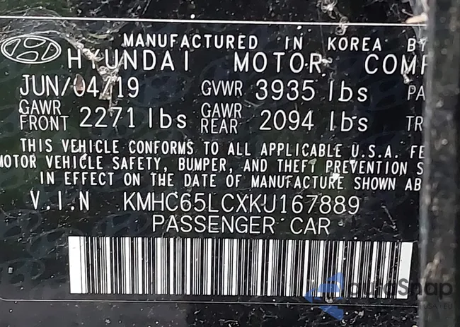 KMHC65LCXKU167889: 43922511