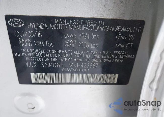 5NPD84LFXKH426687: 43922538