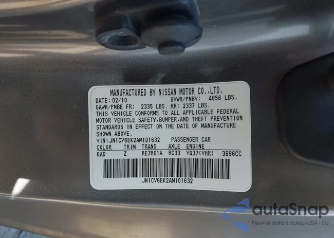 JN1CV6EK2AM101632: 43923819