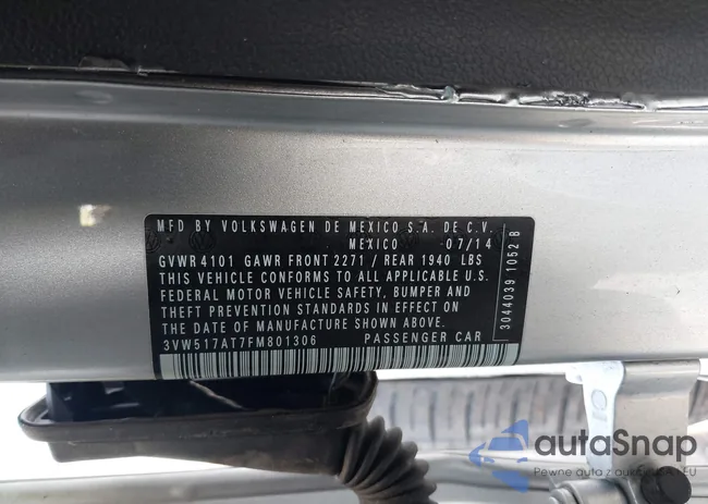 3VW517AT7FM801306: 43923833