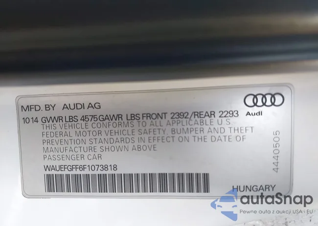 WAUEFGFF6F1073818: 43923868