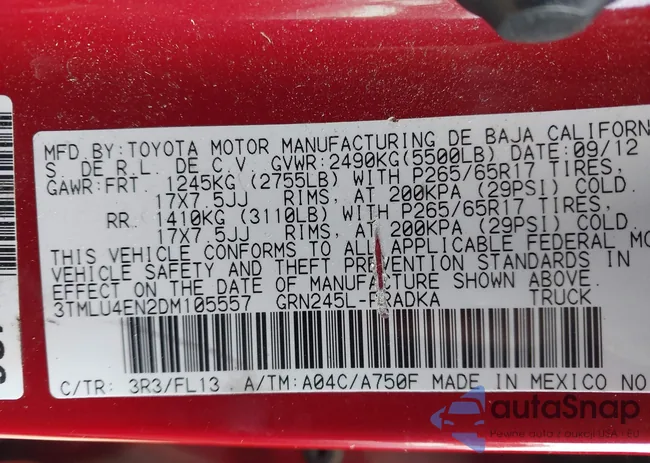 3TMLU4EN2DM105557: 43923874