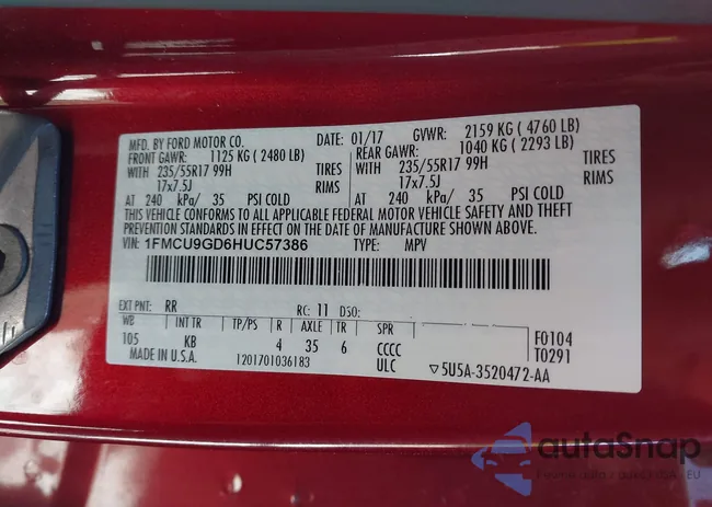 1FMCU9GD6HUC57386: 43923923