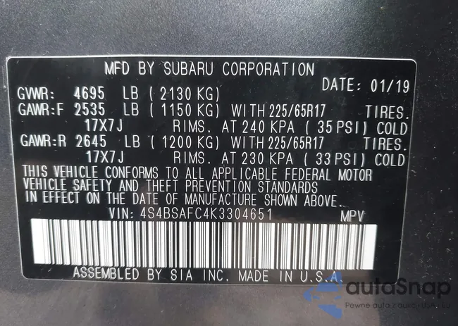 4S4BSAFC4K3304651: 43923974