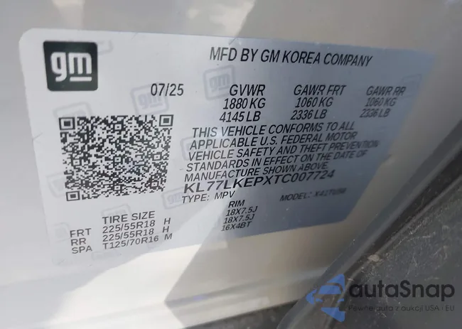 KL77LKEPXTC007724: 43924039