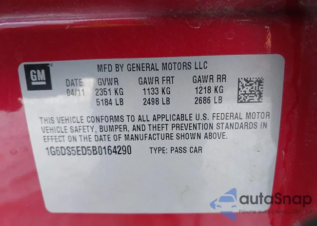 1G6DS5ED5B0164290: 43924248