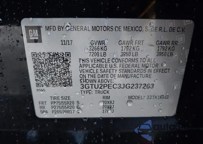 3GTU2PEC3JG237263: 43924299