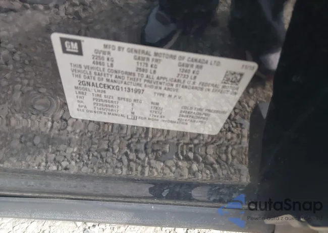 2GNALCEKXG1131997: 43924321