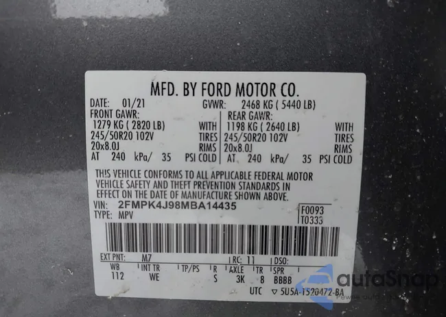 2FMPK4J98MBA14435: 43923524