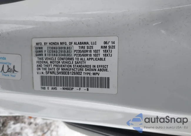 5FNRL5H90EB126902: 43923683