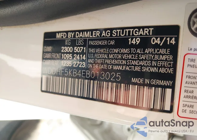 WDDHF5KB4EB013025: 43924926