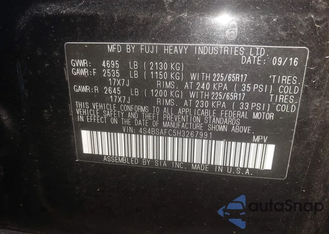 4S4BSAFC5H3267991: 43924982