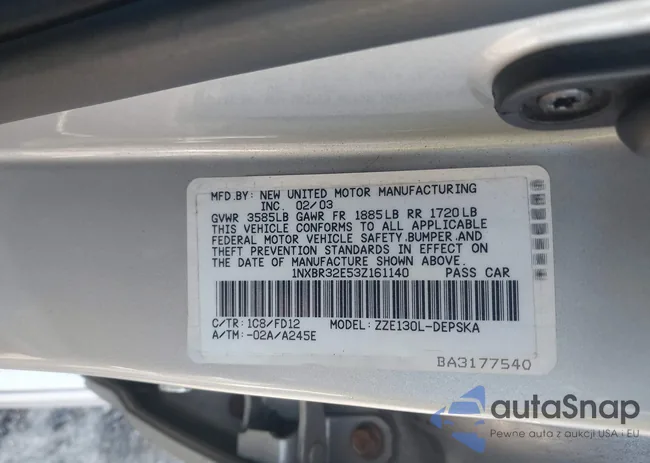 1NXBR32E53Z161140: 43925046