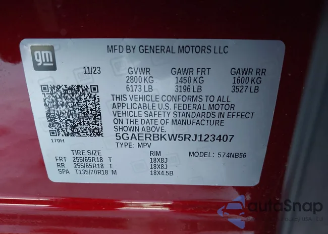 5GAERBKW5RJ123407: 43925196