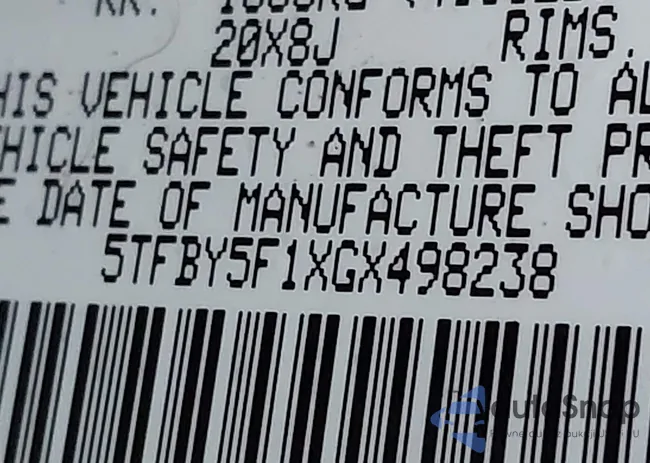 5TFBY5F1XGX498238: 43925226