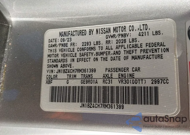 JN1BZ4CH7RM361399: 43925235