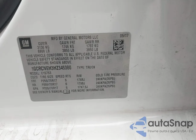 1GCRCNEH3HZ345380: 43925319