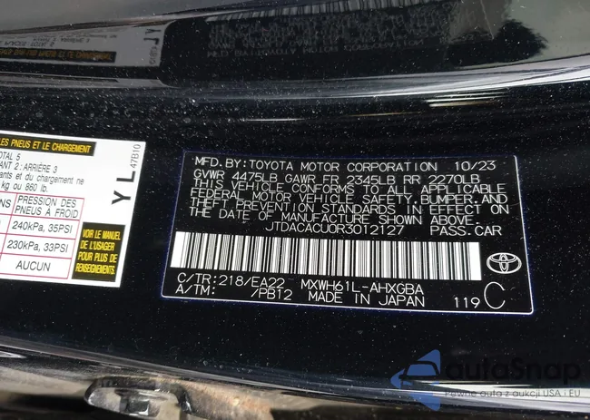 JTDACACU0R3012127: 43924410