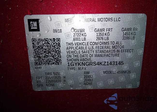 1GYKNGRS4KZ143145: 43924433