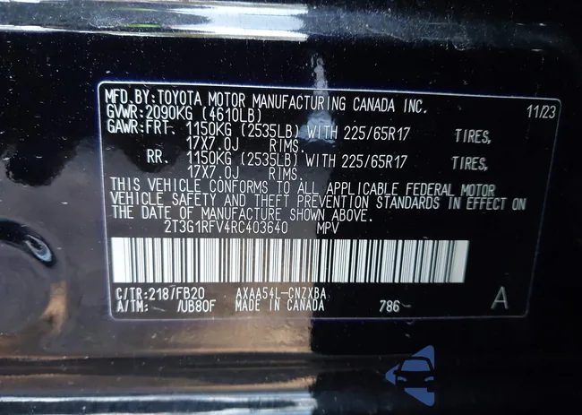 2T3G1RFV4RC403640: 43924453