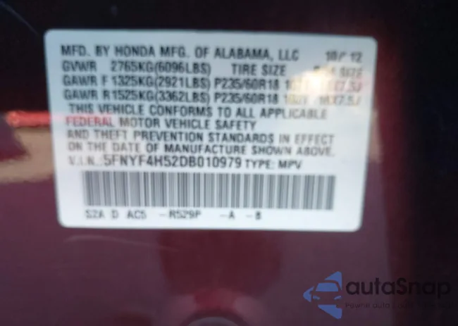 5FNYF4H52DB010979: 43924551