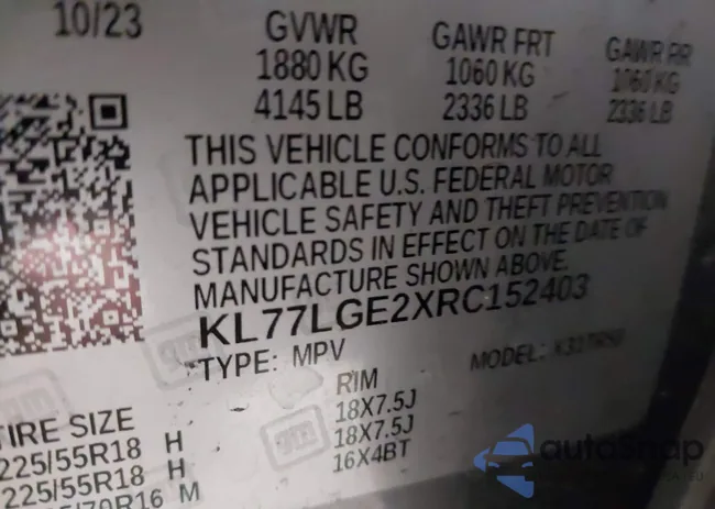 KL77LGE2XRC152403: 43924669