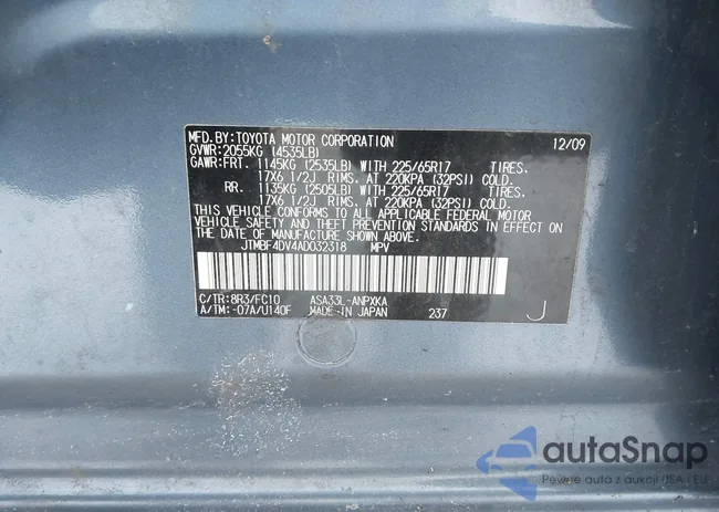 JTMBF4DV4AD032318: 43924674