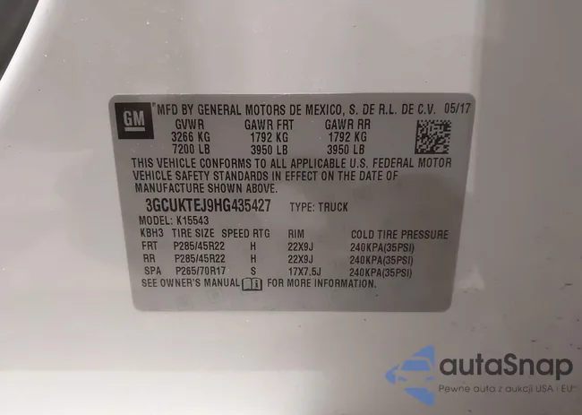 3GCUKTEJ9HG435427: 43924726