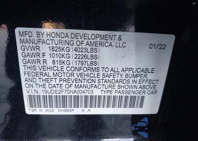 19UDE2F70NA004703: 43924746