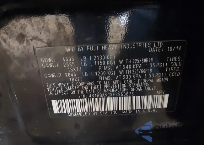 4S4BSANCXF3250876: 43925902