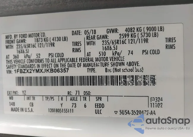 1FBZX2YMXJKB06357: 43925982