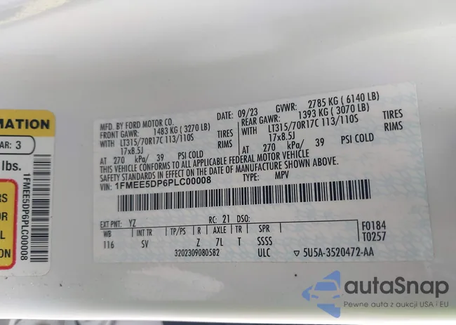 1FMEE5DP6PLC00008: 43926095