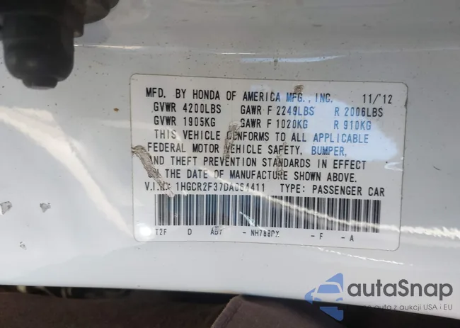 1HGCR2F37DA064411: 43926105